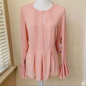 NWT Ivanka Trump Blush Georgette Blouse Size M
